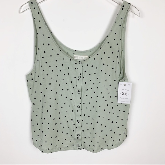 KK Intl. Tops - KK Intl. Mint Green with Black Polka Top Tank Top